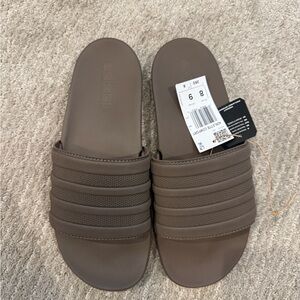 Adidas Taupe Slide Sandals